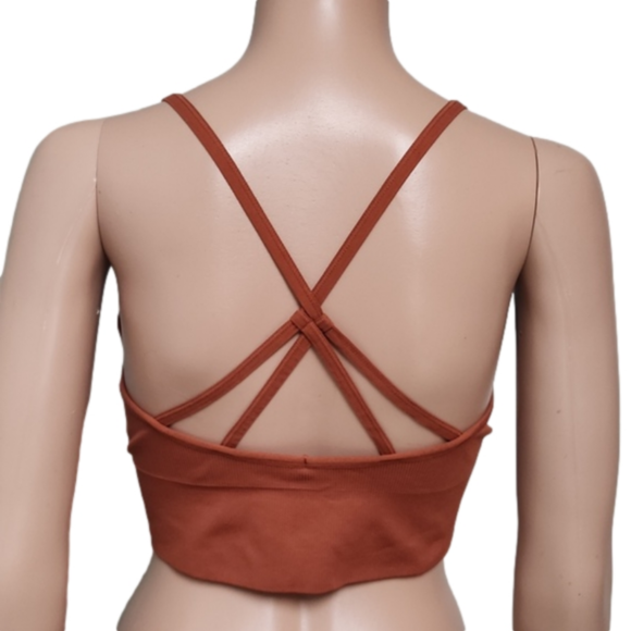 Copper colored seamless v-neck - Picture 2 of 2